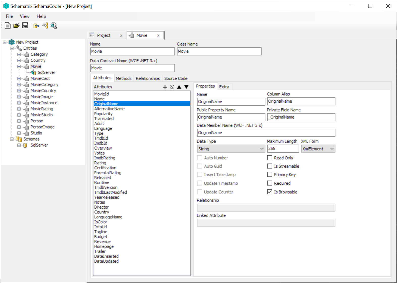 SchemaCoder main window screenshot